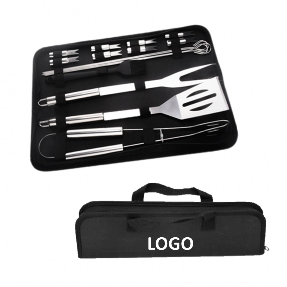 16 Pieces Camping BBQ Tools Set with Logo