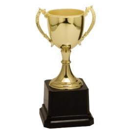 Economy Gold Metal Cup Trophy 6 3/4"H with Logo