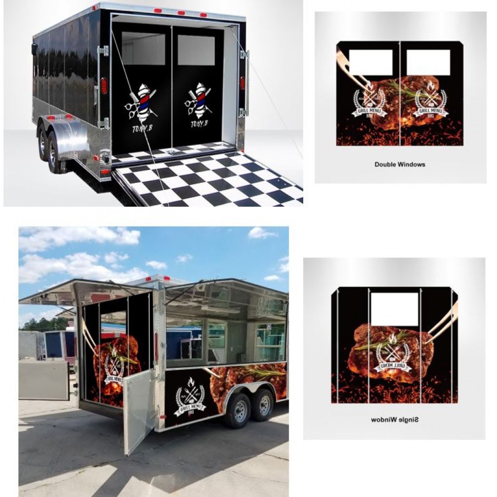 Custom Trailer Curtains for Toyhauler or Food Truck with Logo