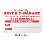 Oil Change Sticker - Outline Box with Logo