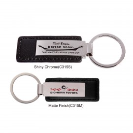 US STOCK Leatherette with Rectangular Metal Key Tag with Logo