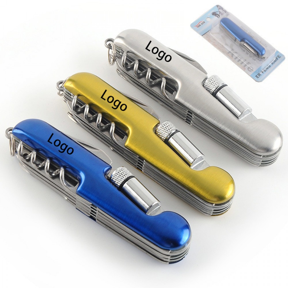 Multi-Function Tool Pocket Knife with Mini Flashlight with Logo