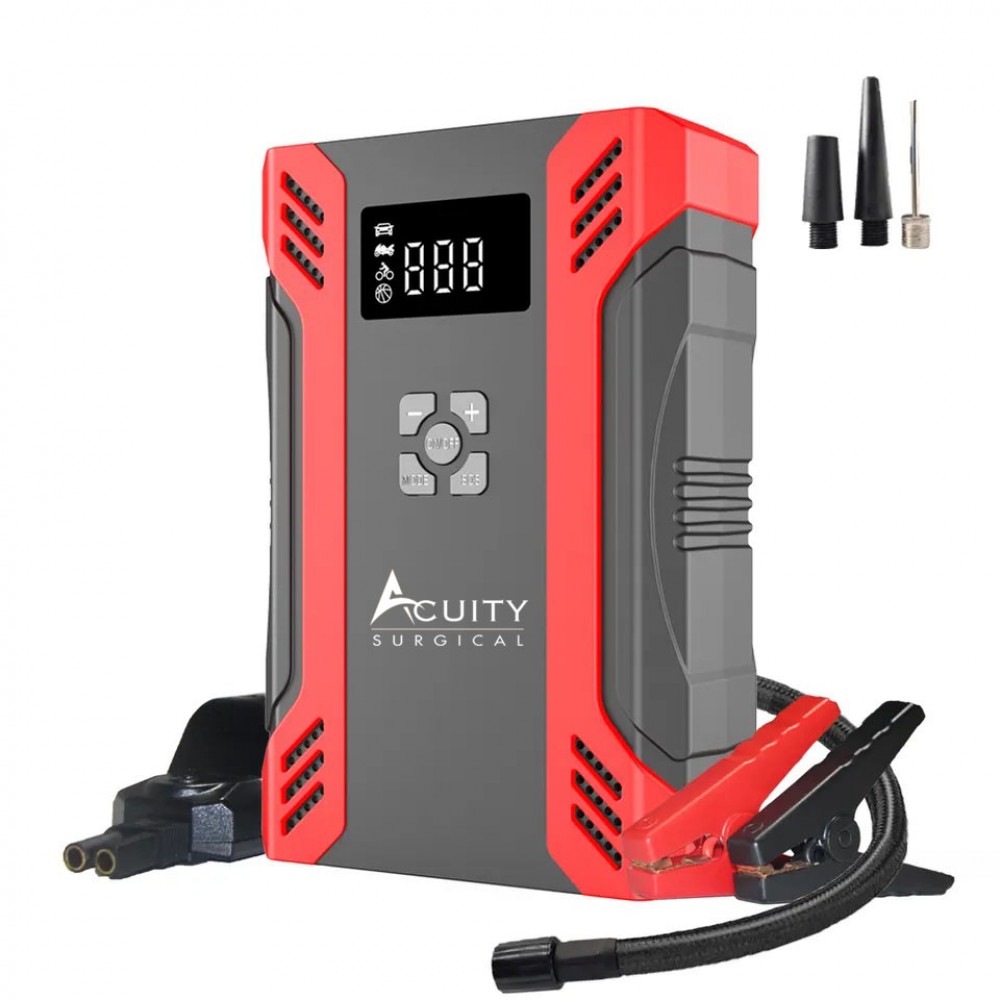 Portable Emergency battery booster Two-In-One Jump Starter Combo w/ Tire Inflator with Logo