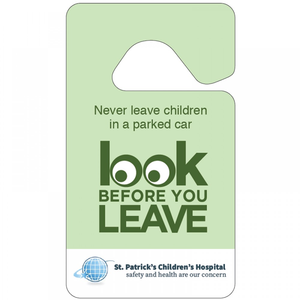 Customized Rear View Mirror Hanger- Look Before You Leave /Car Safety