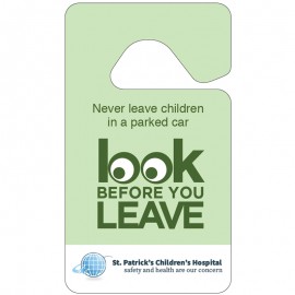 Rear View Mirror Hanger- Look Before You Leave /Car Safety with Logo
