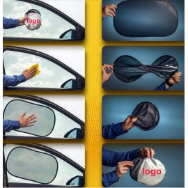 Logo Branded Car Window Shade - (2 Pack) 20"x12" or 17.3"x15" Cling Sunshade for Car Windows