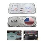 Logo Imprinted Car Sunshade With A Pouch