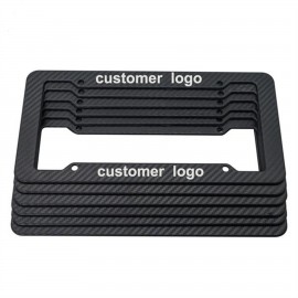 Logo Branded Carbon Fiber License Plate Frame