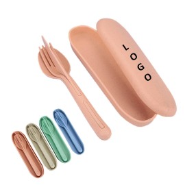 Customized Portable Wheat Straw Utensil Set