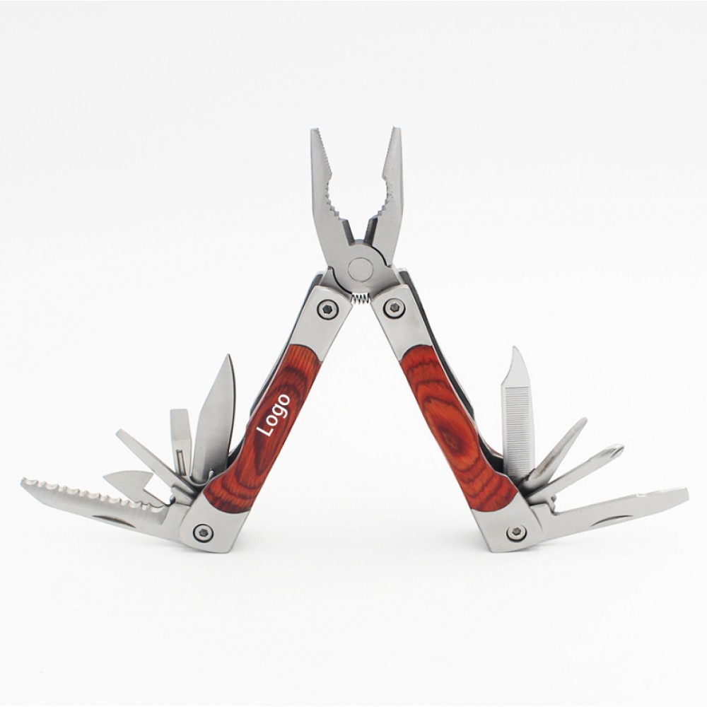 Promotional Folding Multi-Tool with Wooden Handle
