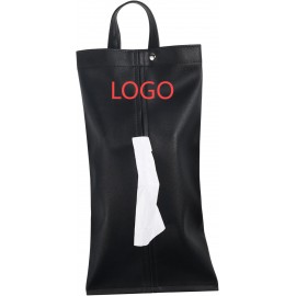 Logo Branded Hanging Faux Leather Tissue Dispenser