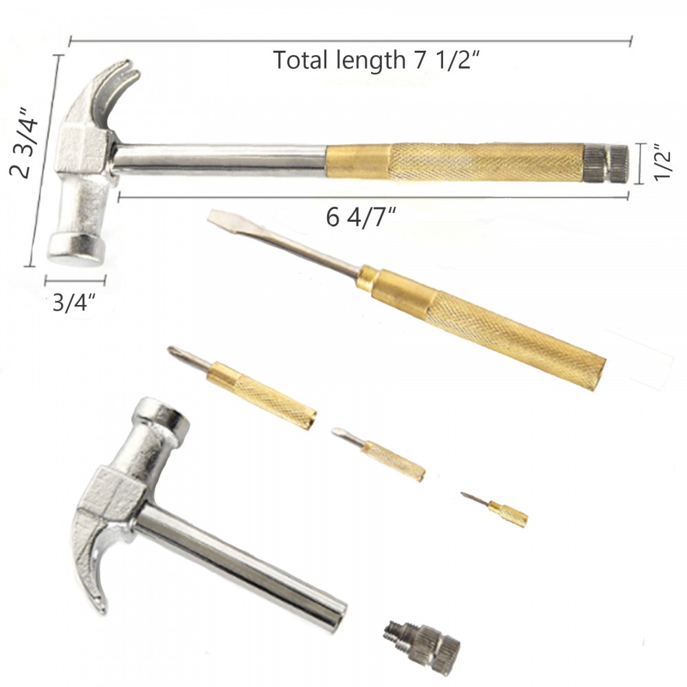Logo Imprinted Multifunctional Mini Five-in-One Claw Small Copper Hammer Logo Imprinted Multifunctional Mini Five-in-One Claw Small Copper Hammer