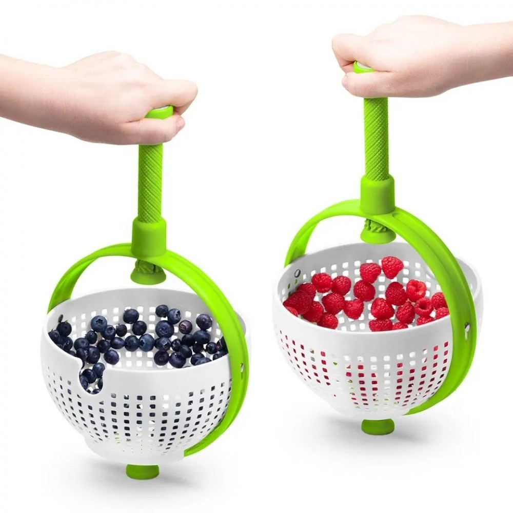 Rotating Drain Basket Spina Colander and Salad Spinner with Logo