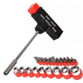 22 Pieces T-Handle Socket and Screwdriver Set with Logo