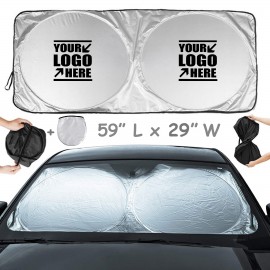 150x75 cm Foldable Car Windshield Sun Shade With Pouch with Logo
