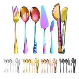 Personalized 6 Piece Stainless Steel Serving Cutlery Set  Personalized 6 Piece Stainless Steel Serving Cutlery Set