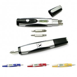 Screwdriver Tool w/Level & LED Flashlight with Logo