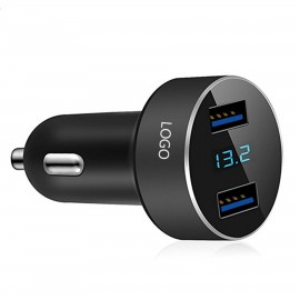 LED Dual USB Car Charger with Logo