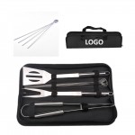 Logo Branded 7-Piece Stainless Steel BBQ Set