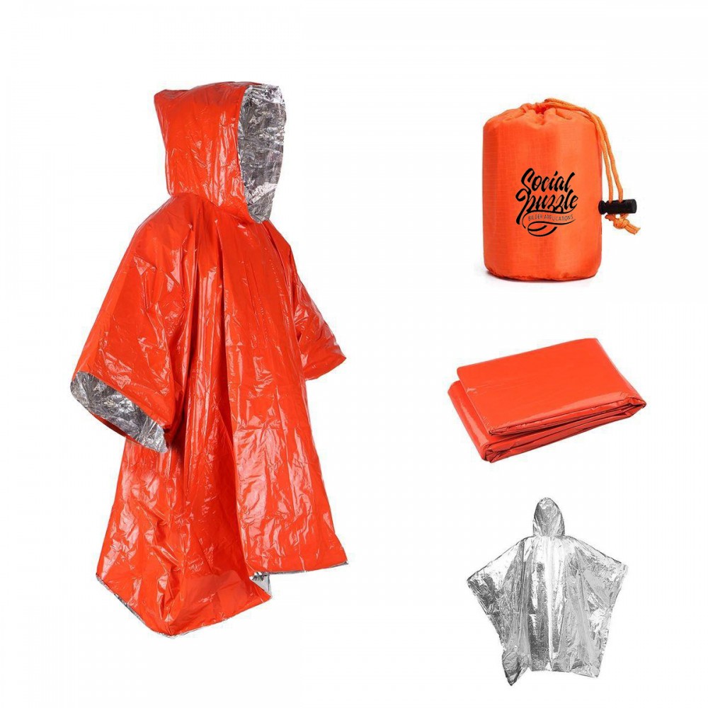 Emergency Survival Poncho & Blanket with Logo