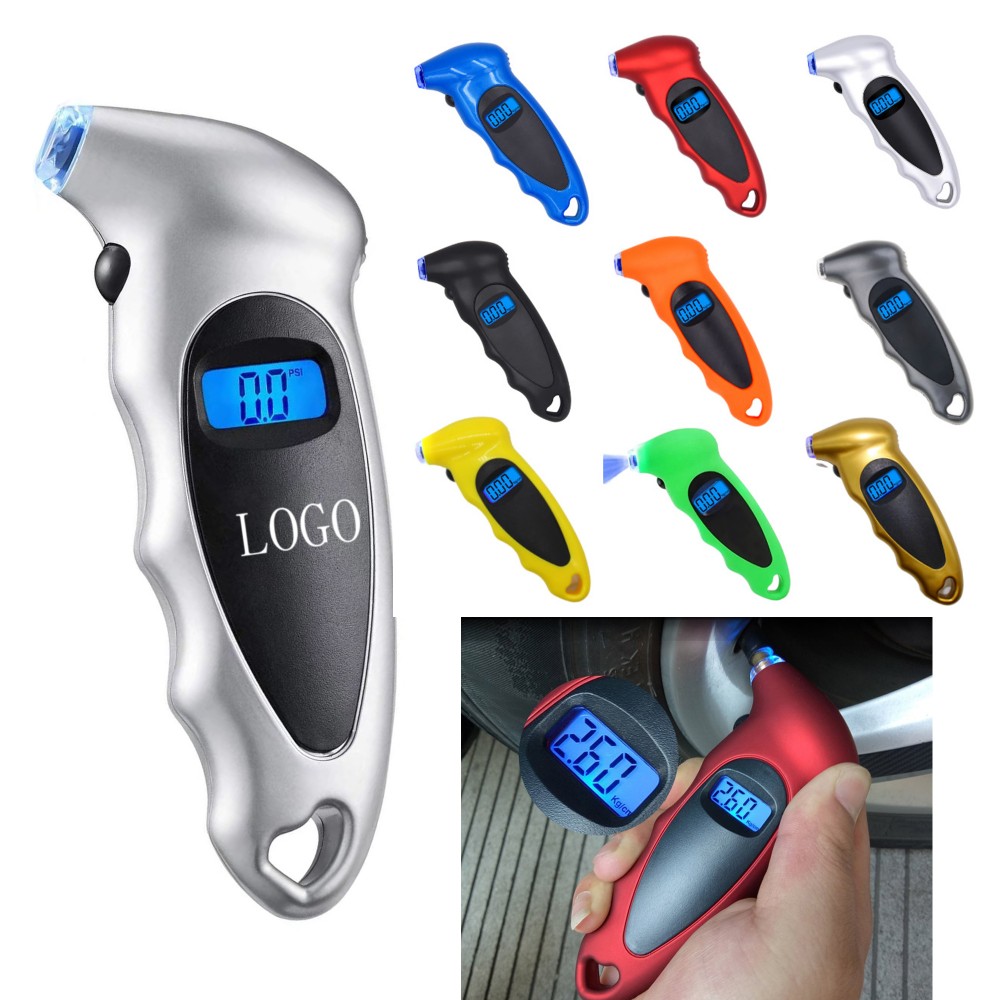 Logo Branded Tire Pressure Gauge - Digital LCD Display