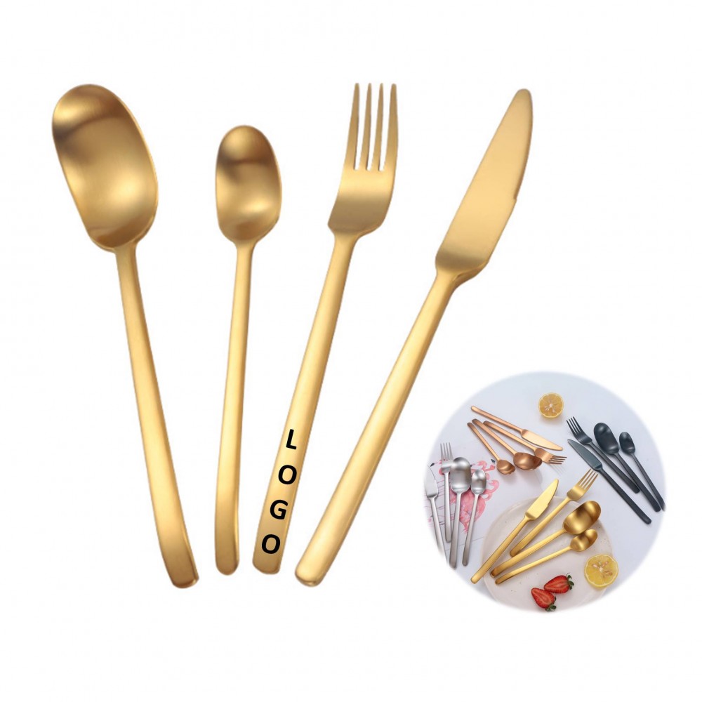 Logo Branded 4 Pieces Stainless Steel Flatware Set