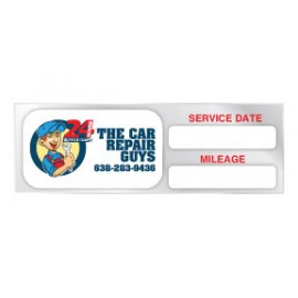 Logo Branded Full Color Static Cling Vehicle Service Reminder (3"x1")