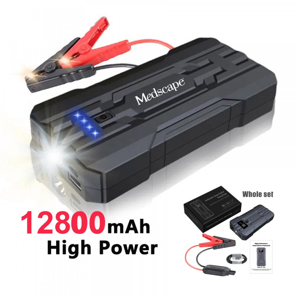 Logo Branded 12800mAh Portable Emergency battery booster 12V Jump Starter Car Clamp w/Power Bank Battery Logo Branded 12800mAh Portable Emergency battery booster 12V Jump Starter Car Clamp w/Power Bank Battery