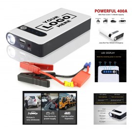 Promotional Portable Emergency battery booster jump starter with 31800mAh capacity.