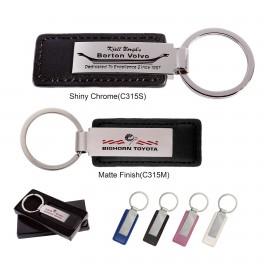 Leatherette with Rectangular Metal Key Tag with Logo