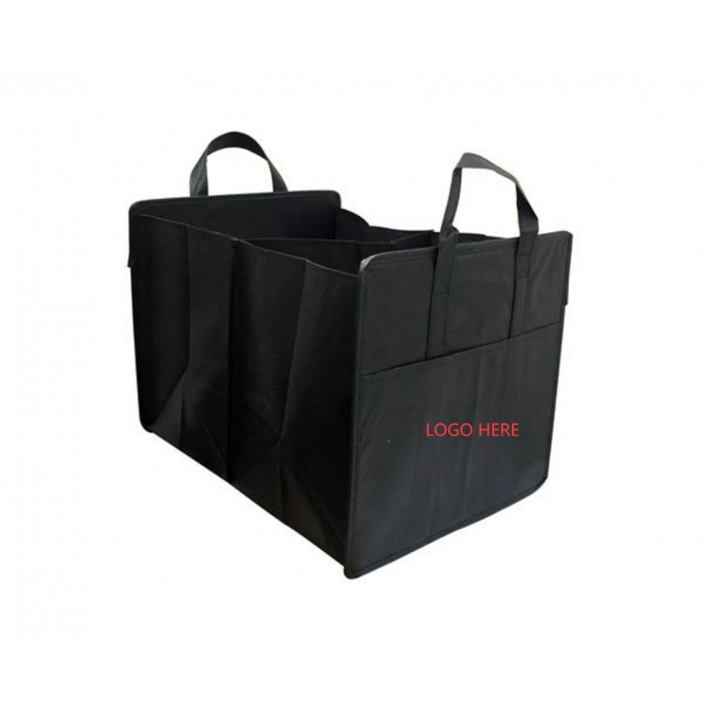 2 Compartments Folding Car Organizer with Logo