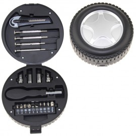 Car Wheel Shape Hand Tool Kit with Logo