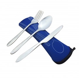 Portable Cutlery Set with Neoprene Case with Logo  Portable Cutlery Set with Neoprene Case with Logo