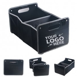 2 Compartments Folding Car Organizer with Logo
