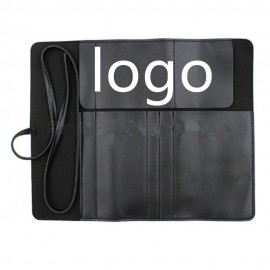 Logo Branded Black Foldable Portable Leather Tool Kit