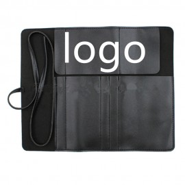 Logo Branded Black Foldable Portable Leather Tool Kit