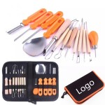 Customized 14Pcs Pumpkin Cutting Supplies Tools Kit, Carving tool set, Professional, Packing bag, Engraving,