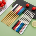 Custom Multicolor Reusable Chopsticks Stainless Steel Metal Chopsti