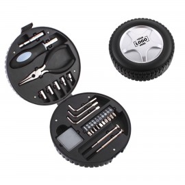 24-Piece Tire-Shaped Tool Kit with Logo
