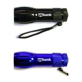 Logo Branded Aluminum 9 LED Flashlight with Batteries