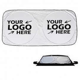 Logo Branded Foldable Dual Panel Car Windshield Sun Shade