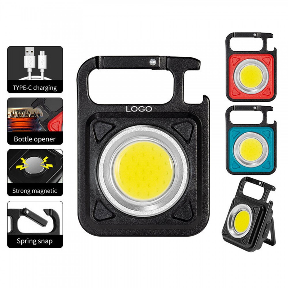 COB rechargeable keychain light with Logo