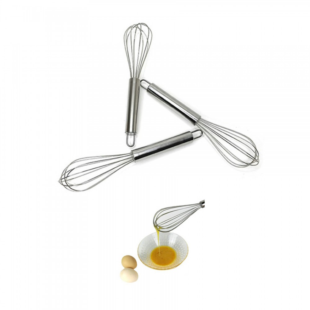 8'' Stainless Steel Whisk Milk & Egg Beater Custom Imprinted 8'' Stainless Steel Whisk Milk & Egg Beater Custom Imprinted