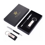 Personalized Executive Pen Leather Key Fob Gift Box Kit