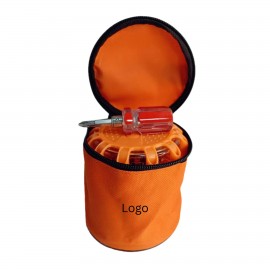 Personalized 3-Pack Magnetic LED Roadside Flare Kit with Storage Bag & Tool