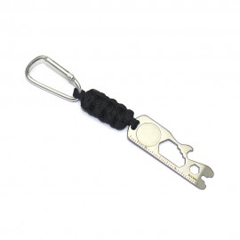 Outdoor Hand Woven Rope Metal Tool Card W/ Carabiner with Logo