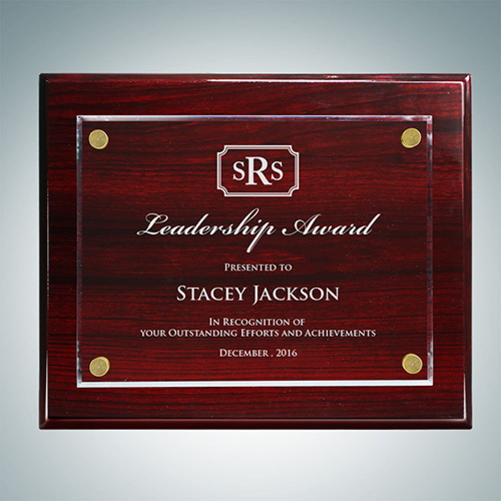 Laser-etched Rosewood Piano Finish Plaque Floating Acrylic Plate (Small) Laser-etched Rosewood Piano Finish Plaque Floating Acrylic Plate (Small)