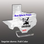Small Texas Shaped Full Color Acrylic Award with Logo