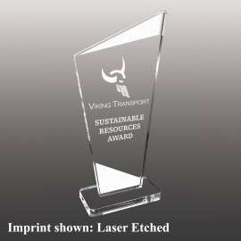 Medium Slant Top Etched Acrylic Award with Logo