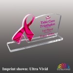 Large Awareness Ribbon Ultra Vivid Acrylic Award with Logo
